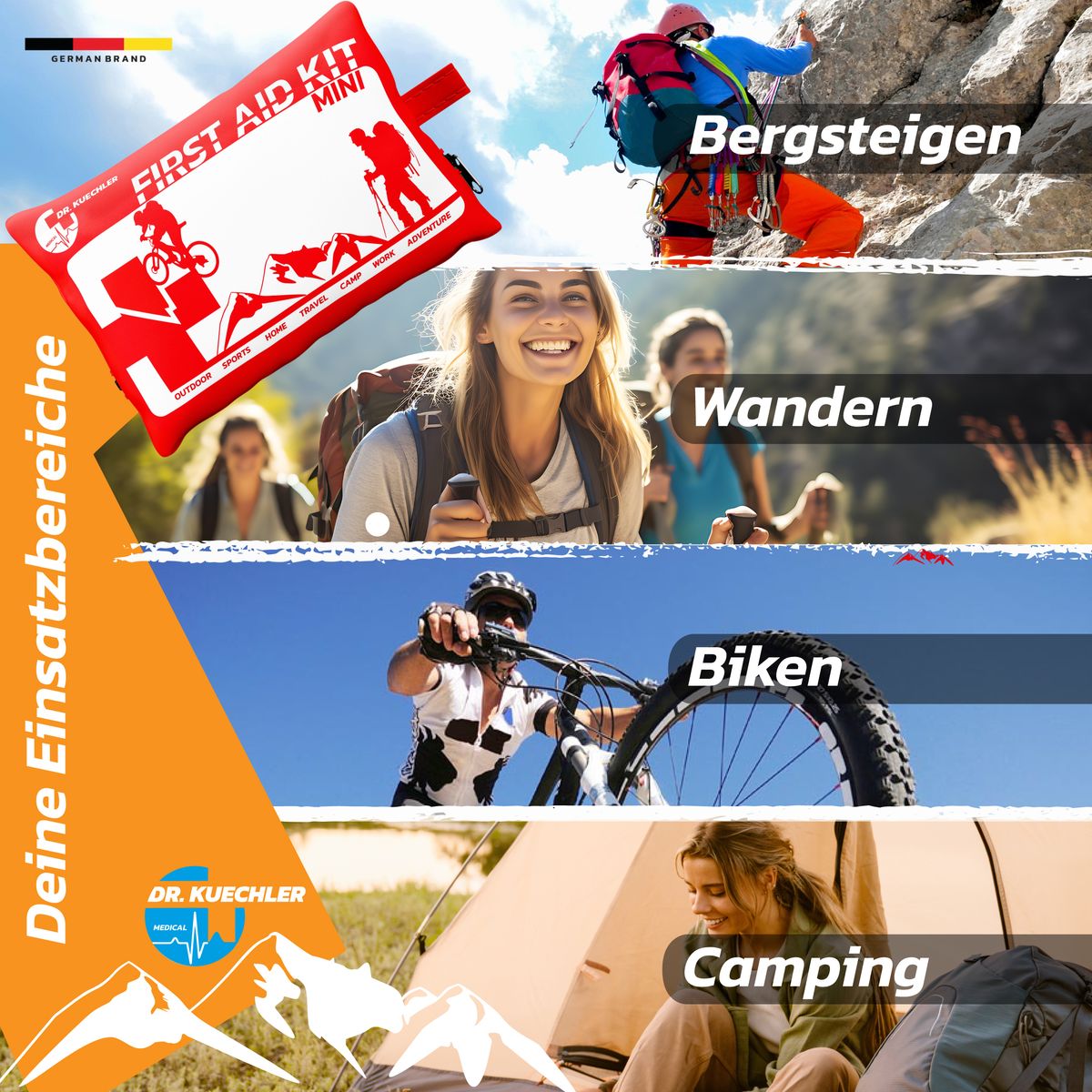 Dr. Kuechler Mini Erste Hilfe Set – 15x10x3 cm, klein und leicht
