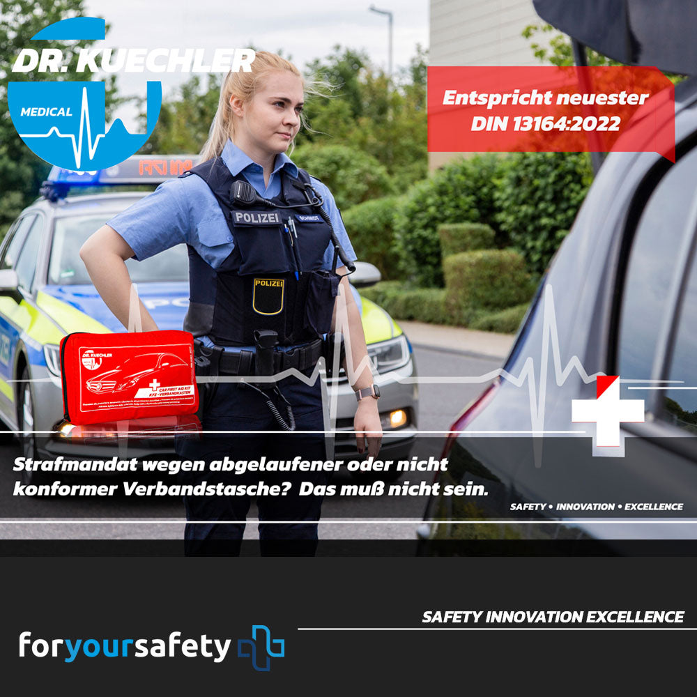 Qualitäts- KFZ Verbandstasche, Auto, PKW Verbandskasten 2023