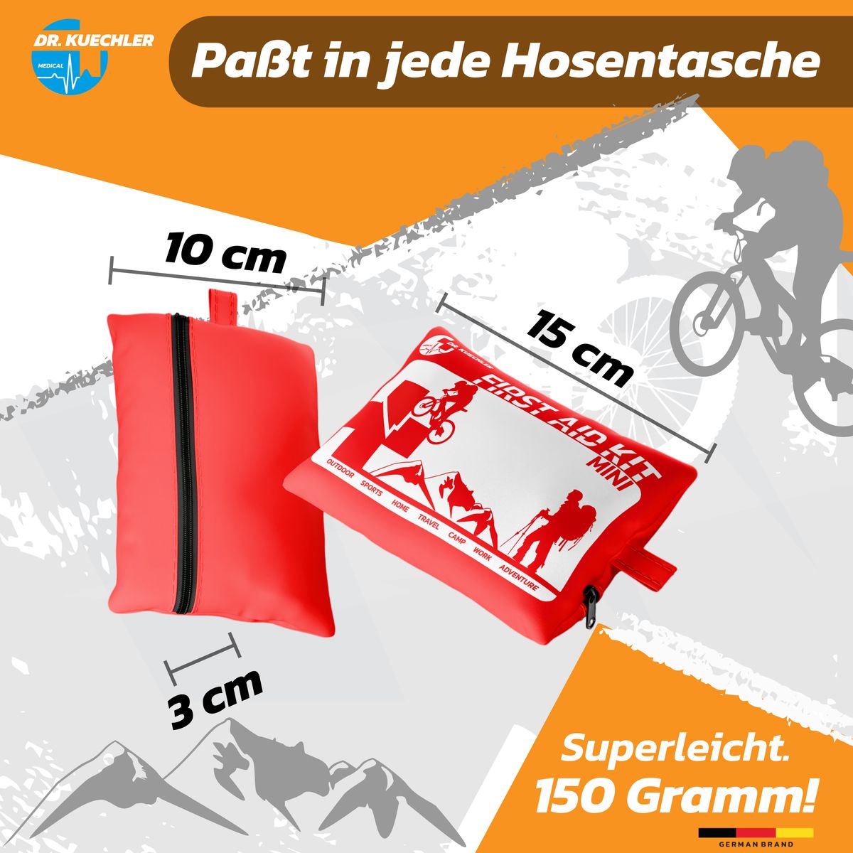 Dr. Kuechler Mini Erste Hilfe Set – 15x10x3 cm, klein und leicht