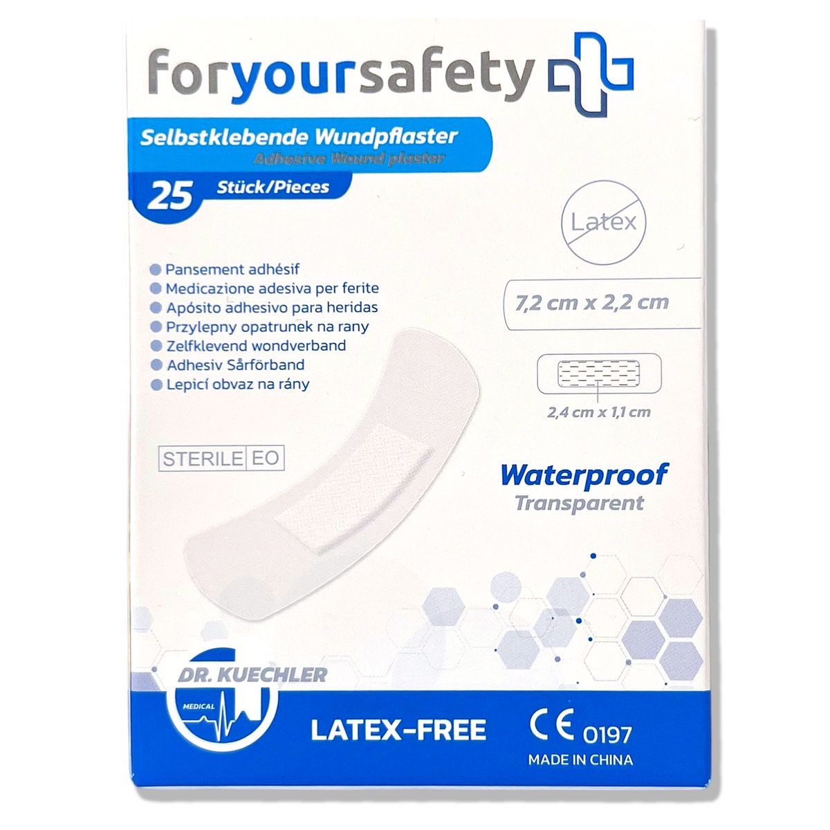 Dr. Kuechler Medical FORYOURSAFETY Wundpflaster wasserfest 7,2x2,2cm