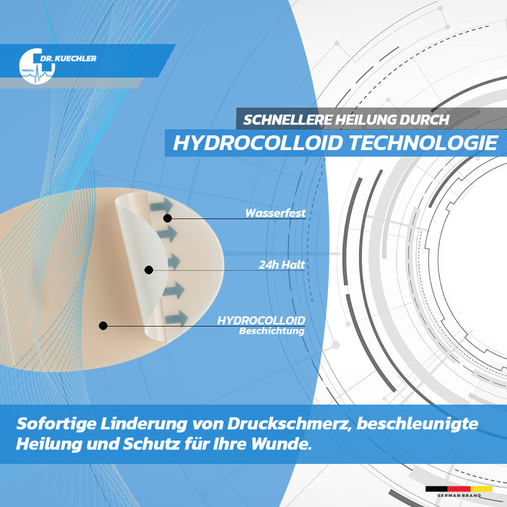 Dr.Kuechler Medical 15 Stück Hydrocolloid Blasenpflaster 3 verschiedene Größen
