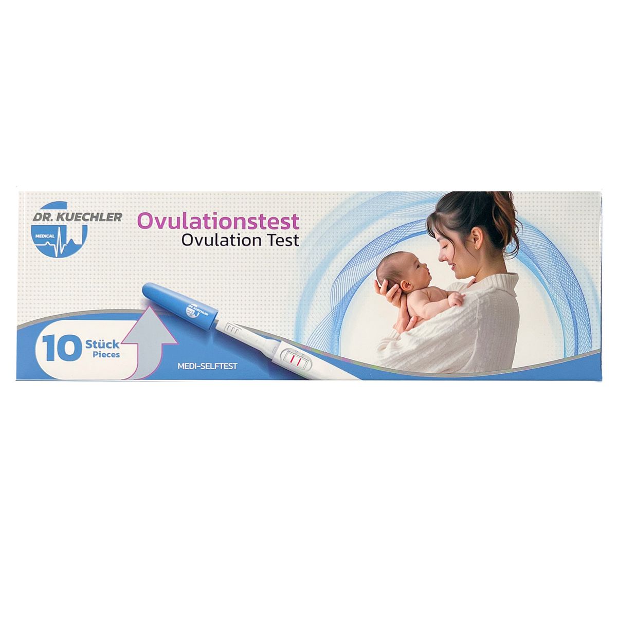 Dr. Kuechler Medical Ovulationstest 10 Stück - Extrem Sensibler LH Schnelltest 10 Miu für Kinderwunsch und fruchtbare Tage - Eisprungtest für Frauen, Ergebnis in 5-10 Minuten